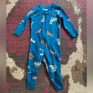 Hanna Andersson Dog Print Zip Onsie